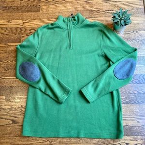 Men’s Banana Republic 1/4 Zip Up Pullover, with Grey Elbow Patches. Size: Large
